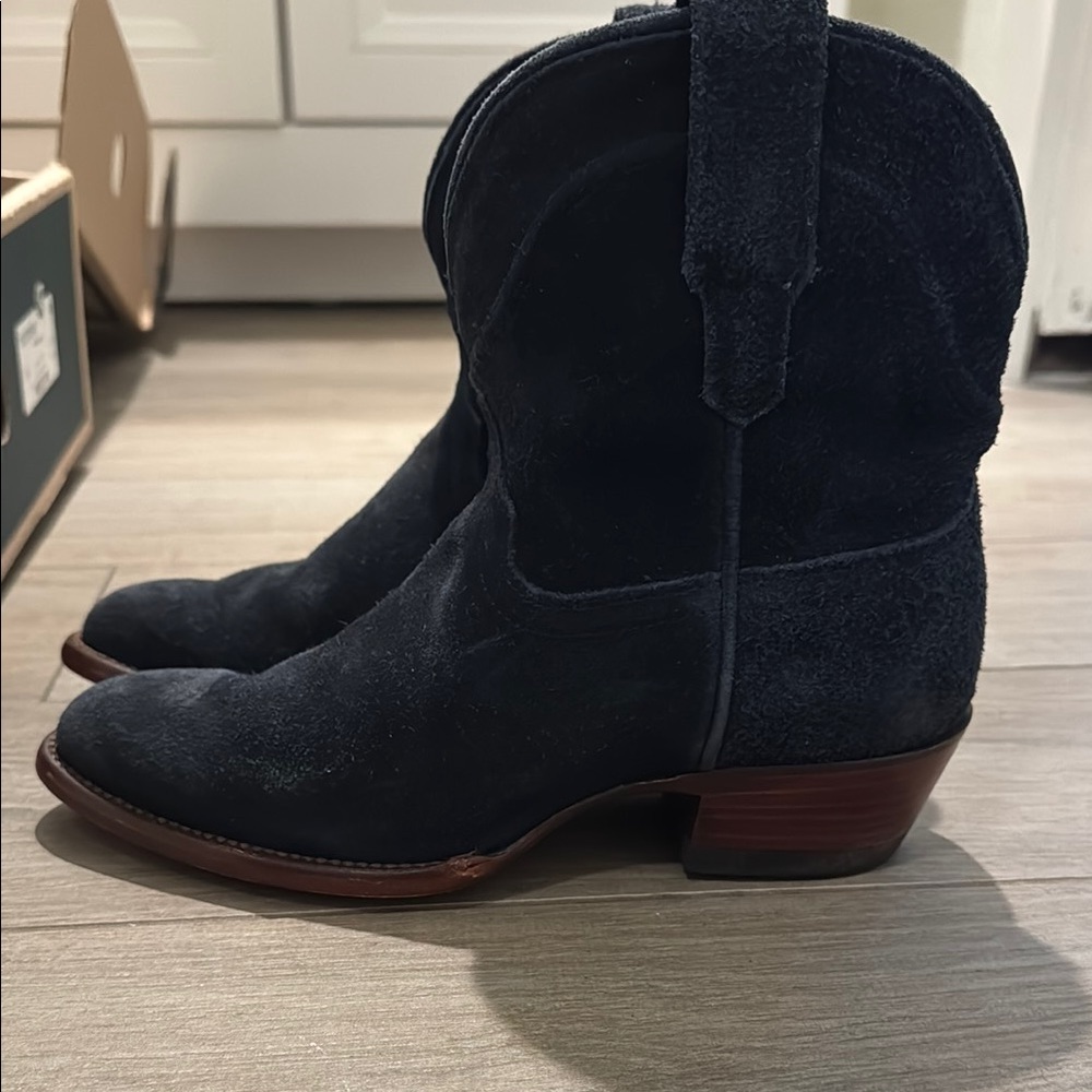 Navy Suede Cowboy Boots